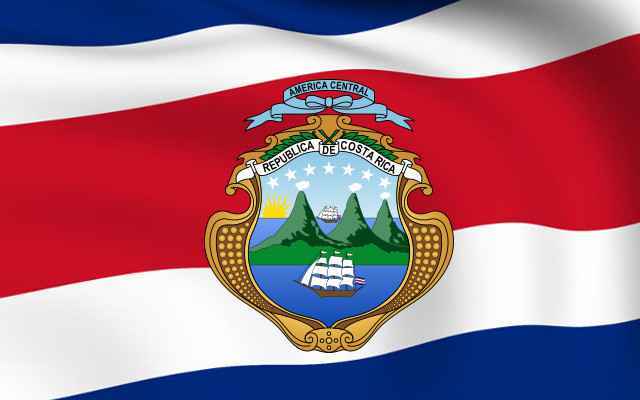 Costa Rican symbols: the flag and coat of arms.